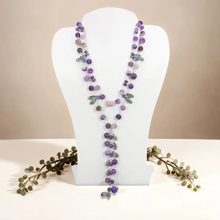 Amethyst Lariat Necklace