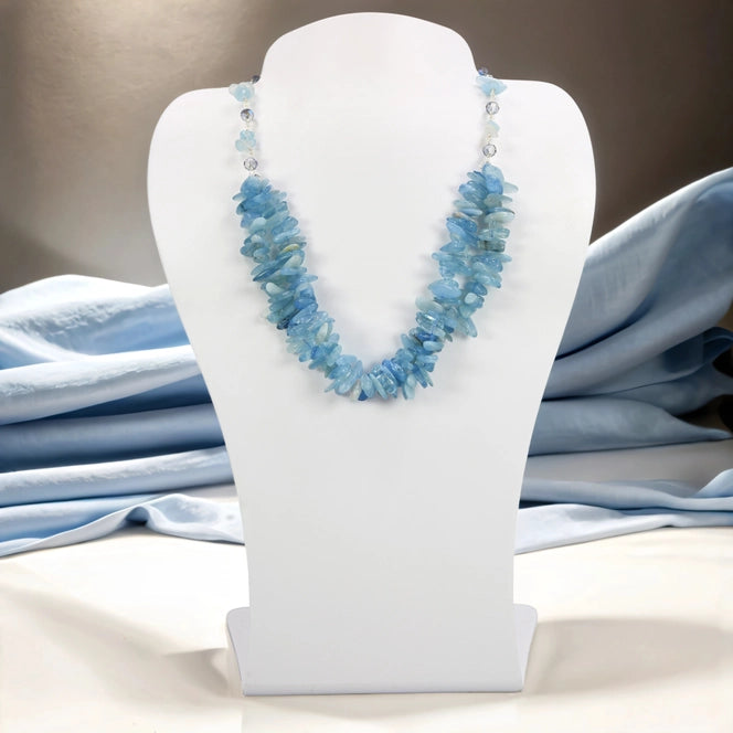 Free-Form Gemstone Statement Necklace