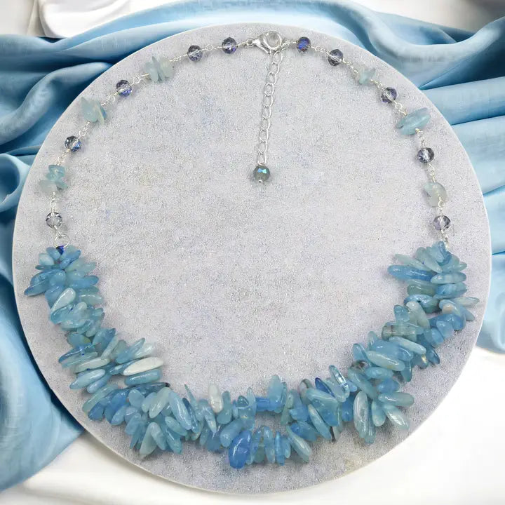 Free-Form Gemstone Statement Necklace