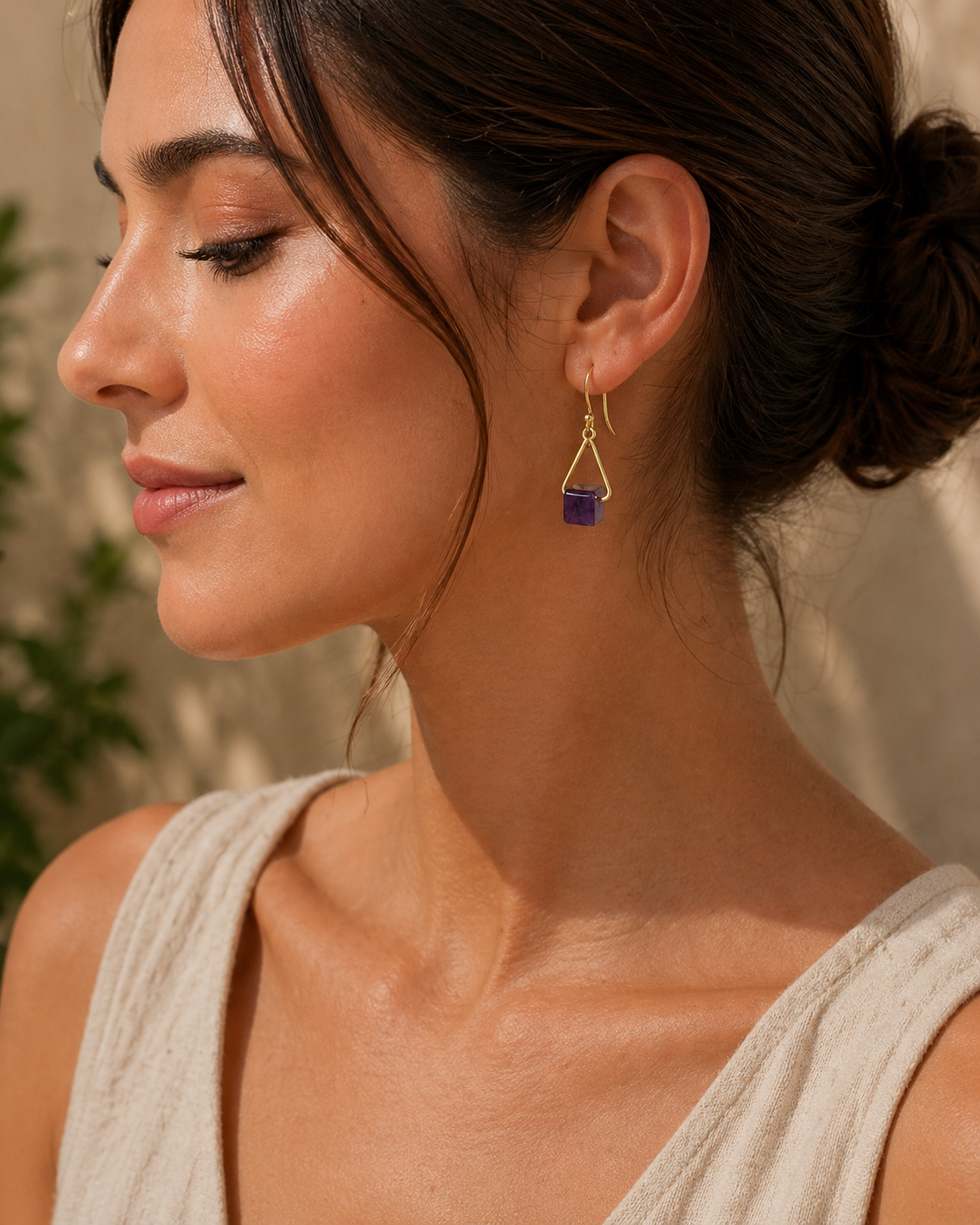 Crystal Triangle Earrings