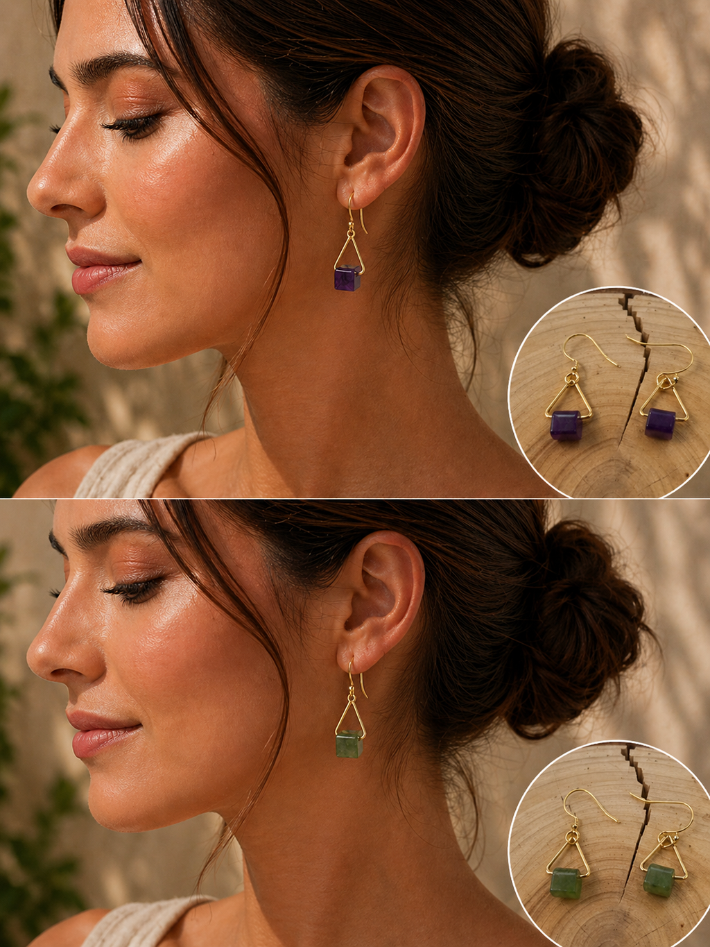 Crystal Triangle Earrings