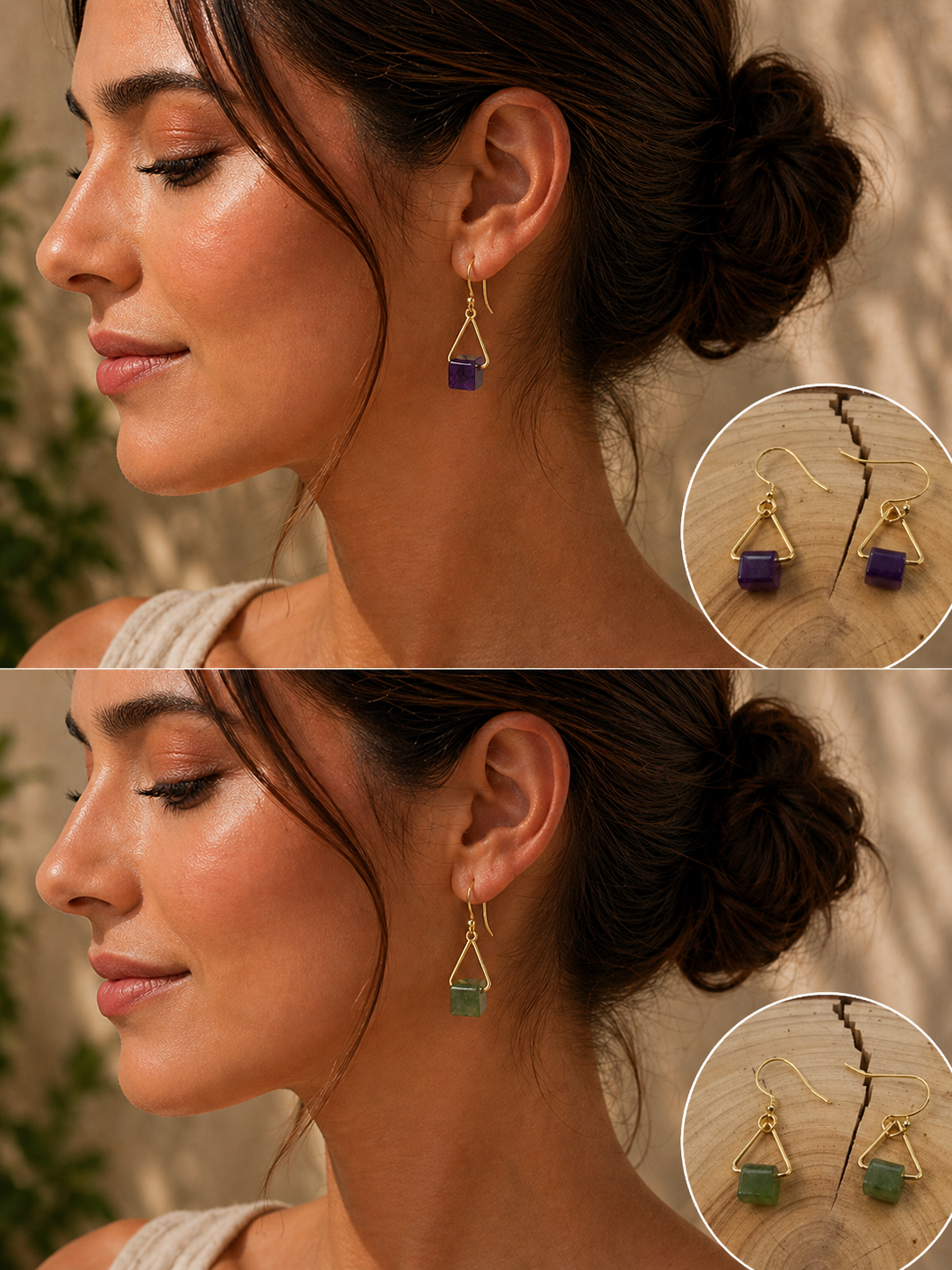 Crystal Triangle Earrings