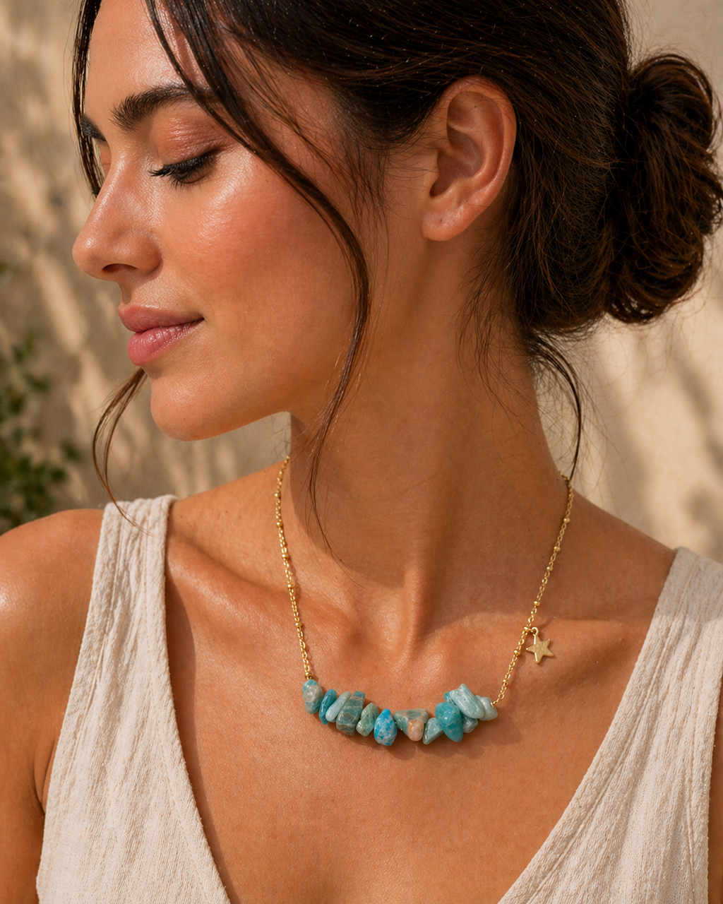 Gravel Pendant Natural Stone Necklace