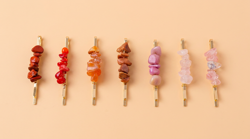7pcs/Set Natural Crystal Chip Hair Clips Fashionable Accessories
