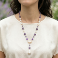 Matte Amethyst and Freshwater Pearls Necklace