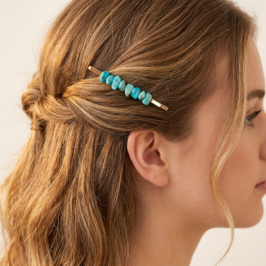 7pcs/Set Natural Crystal Chip Hair Clips Fashionable Accessories