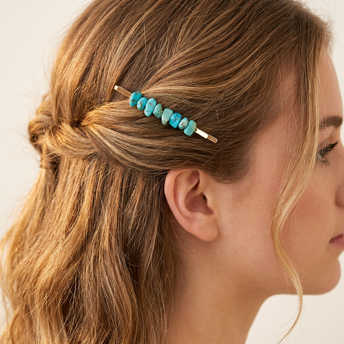 7pcs/Set Natural Crystal Chip Hair Clips Fashionable Accessories