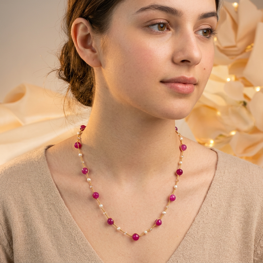 Purple Agate Knotted Necklace
