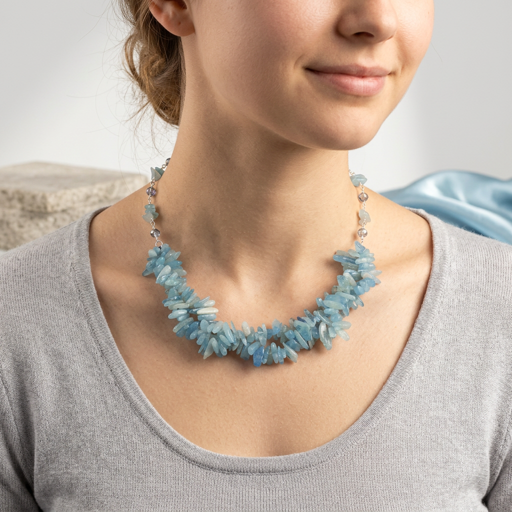 Free-Form Gemstone Statement Necklace
