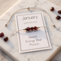 Natural Stone Bracelet with Card-January