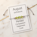 Natural Stone Bracelet with Card-August