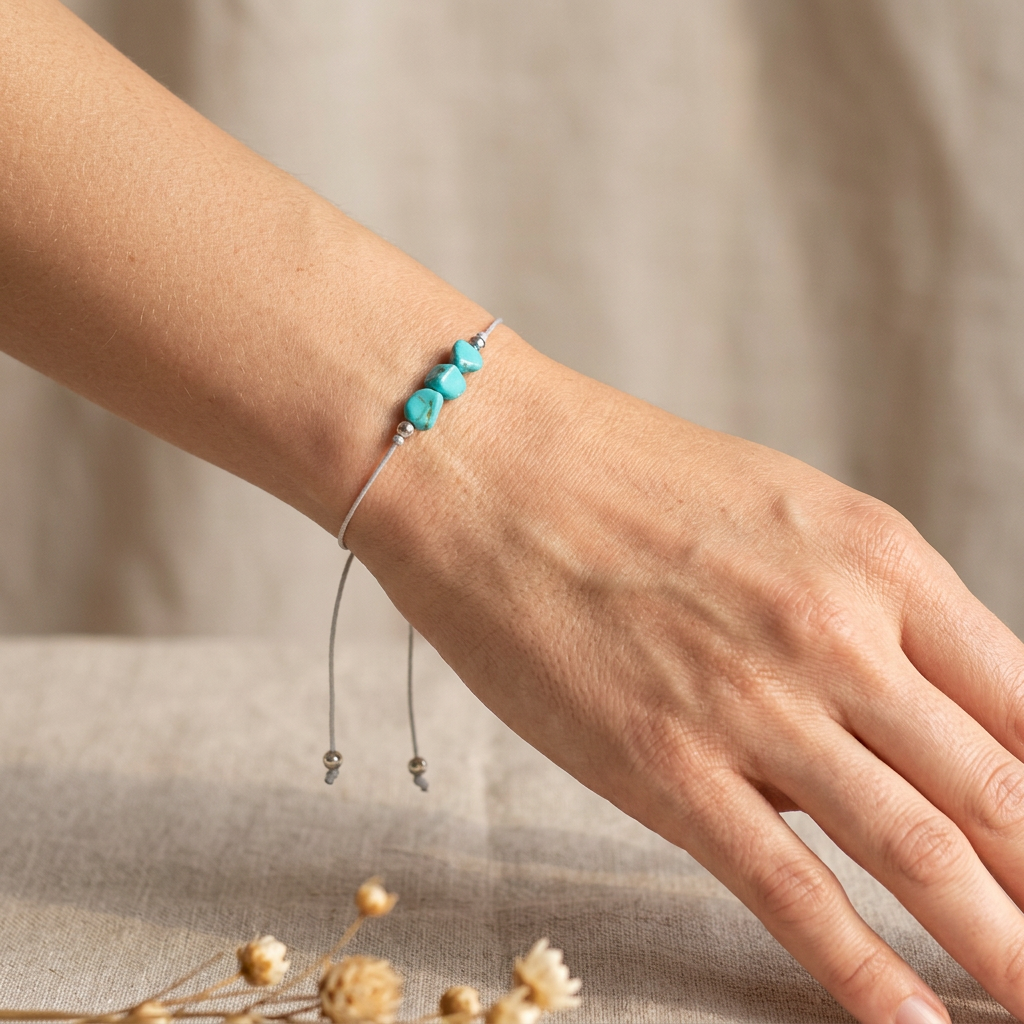 Natural Stone Bracelet with Card-December