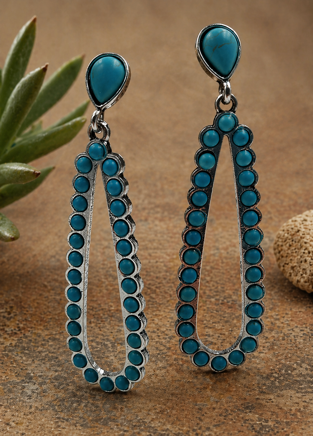 Boho Drop Turquoise Earrings