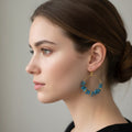 Natural Crushed Stone Hoop Earrings