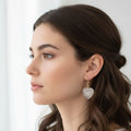 Natural Crystal Heart Earrings